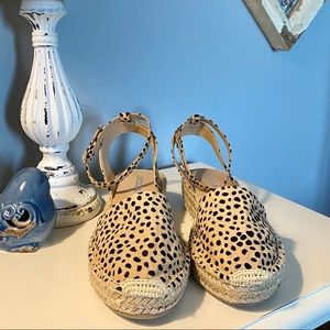 SODA Leopard Closed Toe Espadrilles Size 9